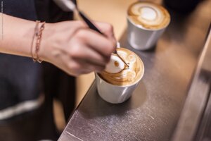 Barista Shooting Latte Art Cappucchino 2